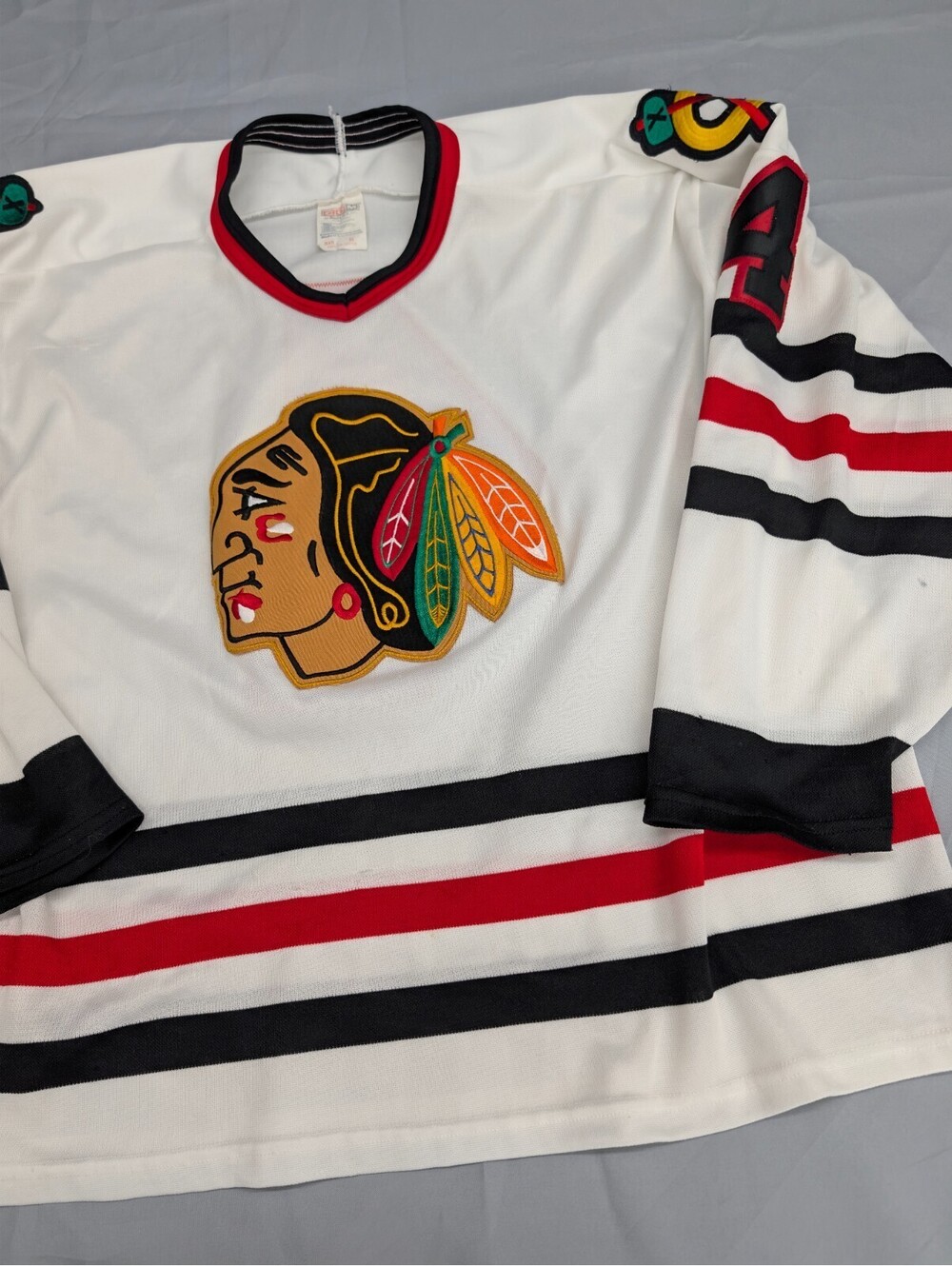 Chicago Blackhawks Vintage CCM Jersey White XL 80s 90s